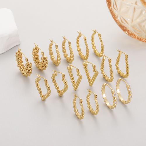 Acier inoxydable Levier Retour Earring, Acier inoxydable 304, Plaqué d'or 14K, bijoux de mode & styles différents pour le choix & pour femme, Vendu par PC