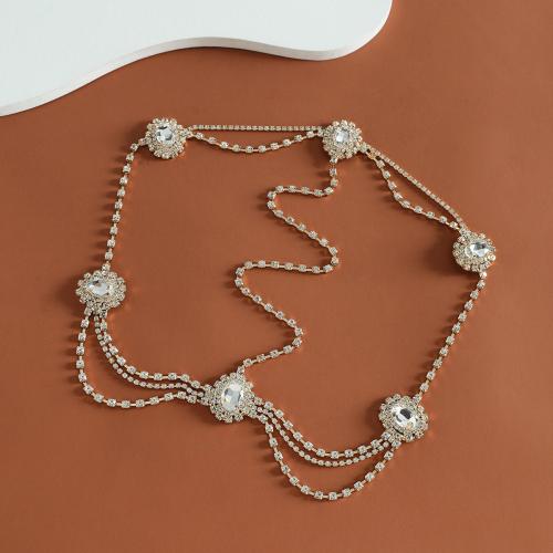 Zinc Alloy Pandesvedbånd, forgyldt, for kvinde & med rhinestone, guld, Length: 28cm, Solgt af PC