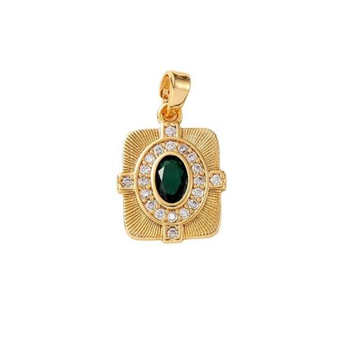 Cubic Zirconia Micro Pave Brass Pendant, plated, DIY & micro pave cubic zirconia, more colors for choice, Sold By PC