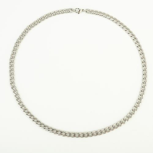 Stainless Steel Chain Necklace, 304 Stainless Steel, fashion jewelry & Unisex, 6x2mm, Length:Approx 50 cm, Sold By PC