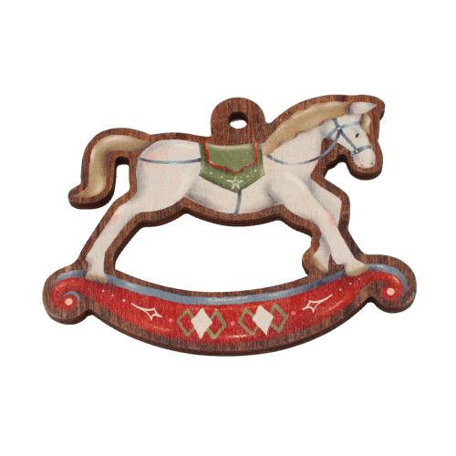 Wood Pendants, rocking horse, printing, DIY, 90x70x3.50mm, Hole:Approx 3.5mm, Sold By PC