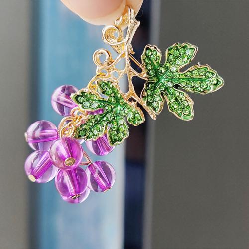 Zinc Alloy Brooches with Crystal plated fashion jewelry & enamel & with rhinestone nickel lead & cadmium free Sold By PC