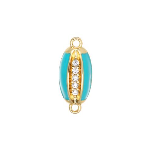 Cubic Zirconia Micro Pave Brass Pendant, 14K gold plated, DIY & micro pave cubic zirconia & enamel, more colors for choice, Sold By PC