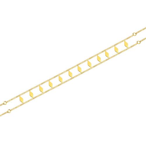 Collier d'acier titane, avec 5cm chaînes de rallonge, Plaqué or 18K, Double couche & bijoux de mode & pour femme, Longueur:Environ 40 cm, Vendu par PC