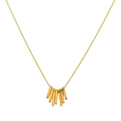 Collier d'acier titane, avec 5cm chaînes de rallonge, plaqué de couleur d'or KC, bijoux de mode & pour femme, Longueur:Environ 40 cm, Vendu par PC