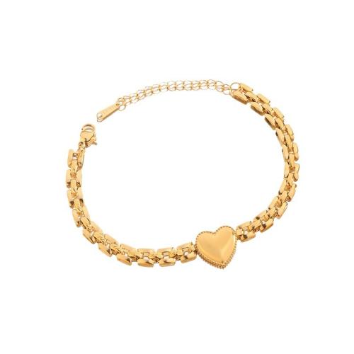 Bracelet d'acier titane, avec 5cm chaînes de rallonge, Placage, bijoux de mode & pour femme, plus de couleurs à choisir, Longueur:Environ 16 cm, Vendu par PC