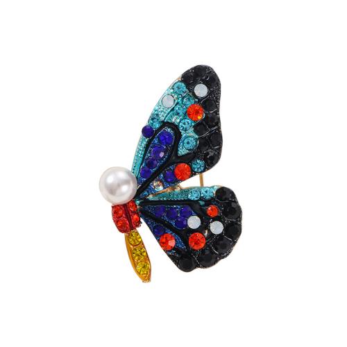 Tibetan Style Brooches, with Plastic Pearl, plated, different styles for choice & for woman & enamel & with rhinestone, more colors for choice, Sold By PC