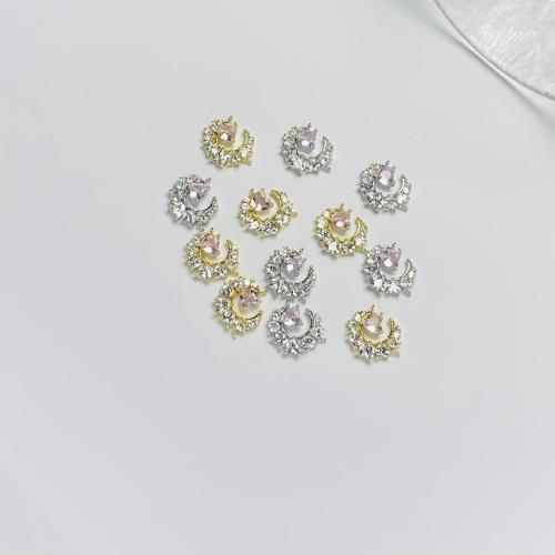 Tibetan Style Connector, plated, DIY & micro pave cubic zirconia, more colors for choice, 14mm, Sold By PC