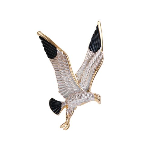 Tibetan Style Brooches, Eagle, plated, for woman & enamel, gold, Sold By PC