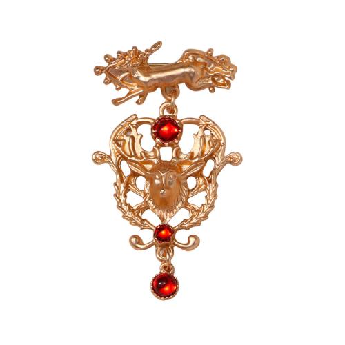 Zinc Alloy Brooches plated for woman & with rhinestone gold Sold By PC