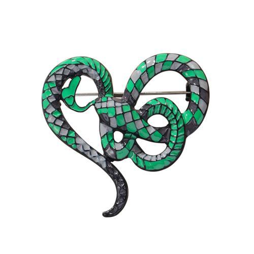 Zinc Alloy Brooches Snake plated for woman & enamel gold Sold By PC