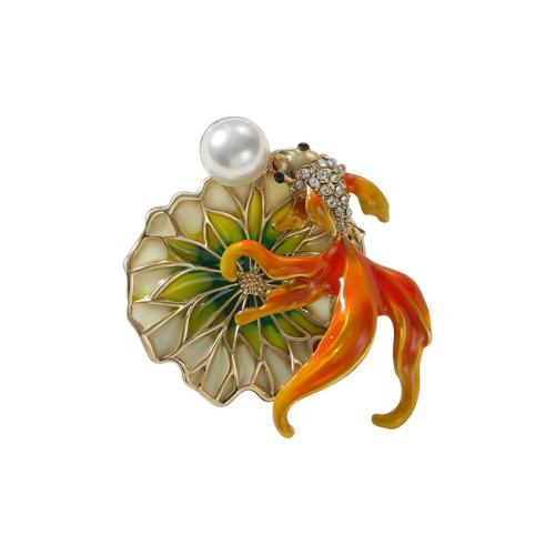 Tibetan Style Brooches, with Plastic Pearl, plated, for woman & enamel & with rhinestone, more colors for choice, Sold By PC