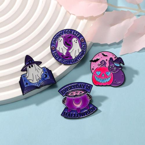 Broches de liga de zinco, banhado, Vario tipos a sua escolha & para mulher & esmalte, roxo, vendido por PC