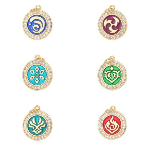 Cubic Zirconia Micro Pave Brass Pendant, plated, DIY & different styles for choice & micro pave cubic zirconia & enamel, more colors for choice, Sold By PC