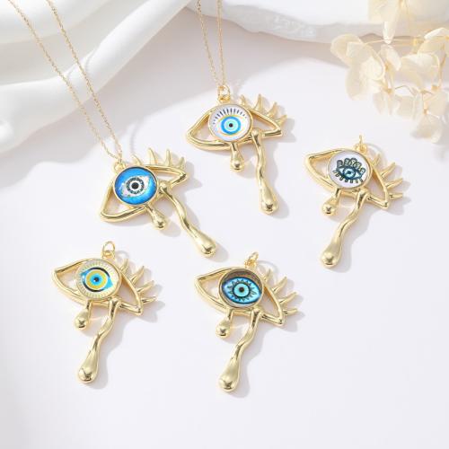 Evil Eye Pendants, Brass, plated, DIY & different styles for choice & epoxy gel, more colors for choice, Sold By PC