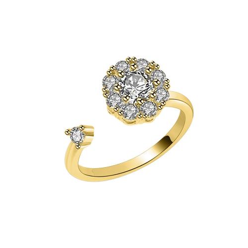 Cubic Zirconia Micro Pave Brass Ring, plated, micro pave cubic zirconia & for woman, more colors for choice, Sold By PC