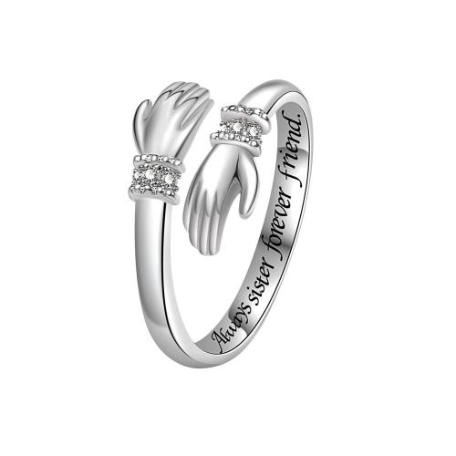 Cúbicos Circonia Micro Pave anillo de latón, metal, chapado, diferentes estilos para la opción & micro arcilla de zirconia cúbica & para mujer, color de platina, Vendido por UD