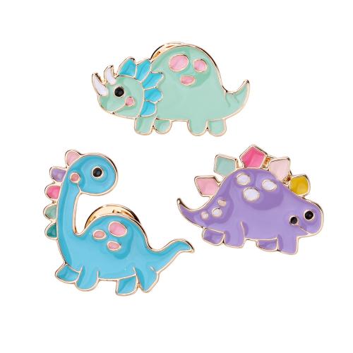 Zinc Alloy Brooches three pieces & enamel mixed colors Sold By Set