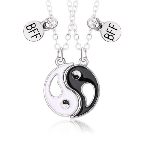 Couple Necklace Zinc Alloy plated 2 pieces & Unisex & enamel Sold By Set