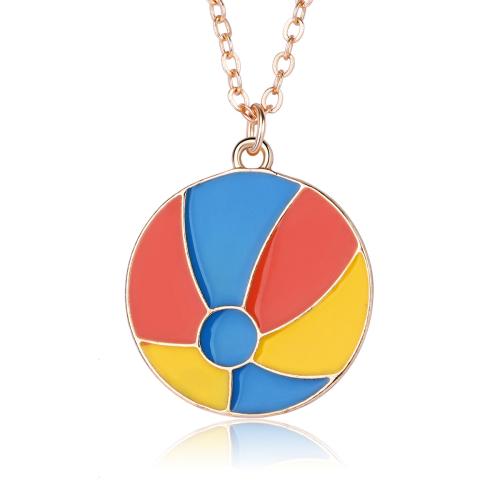 Tibetan Style Jewelry Necklace, Unisex & enamel, golden, Sold By PC