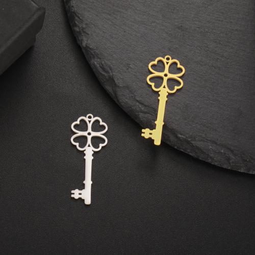 Stainless Steel Pendants, 304 Stainless Steel, Key, DIY, more colors for choice, 32x12mm, Sold By PC