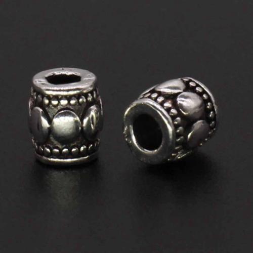 Grânulos  espaçador de liga de  zinco, liga de zinco, banho de cor prata antiga, DIY, níquel, chumbo e cádmio livre, 7.02x6.87mm, Buraco:Aprox 3mm, vendido por PC