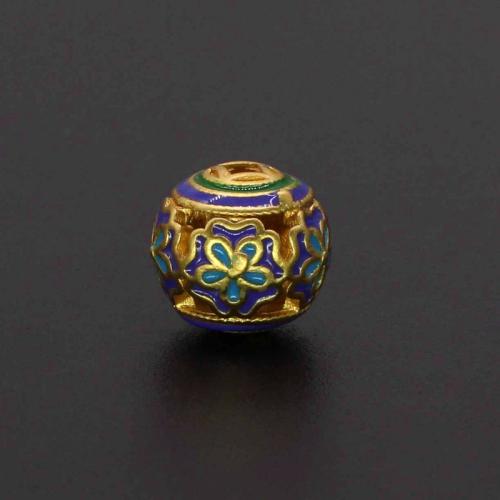 Brass Jewelry Beads gold color plated DIY & enamel nickel lead & cadmium free Sold By PC