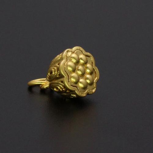 Brass Jewelry Pendants Lotus Seedpod gold color plated DIY nickel lead & cadmium free Sold By PC