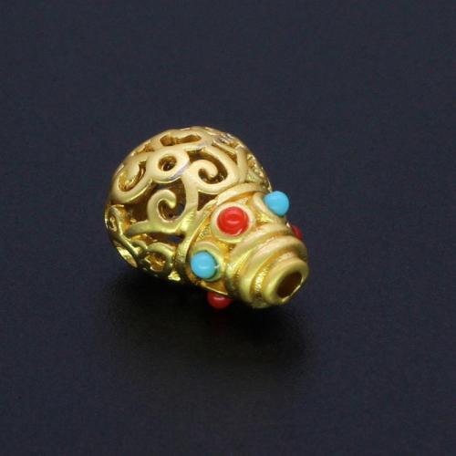 3 Holes Guru Beads Brass gold color plated DIY nickel lead & cadmium free Approx 1.5mm Sold By PC