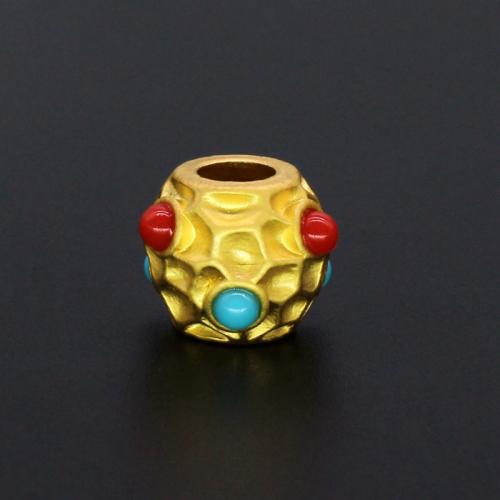 Tibetan Style Jewelry Beads, gold color plated, DIY, nickel, lead & cadmium free, 12.36x11.66mm, Hole:Approx 5mm, Sold By PC