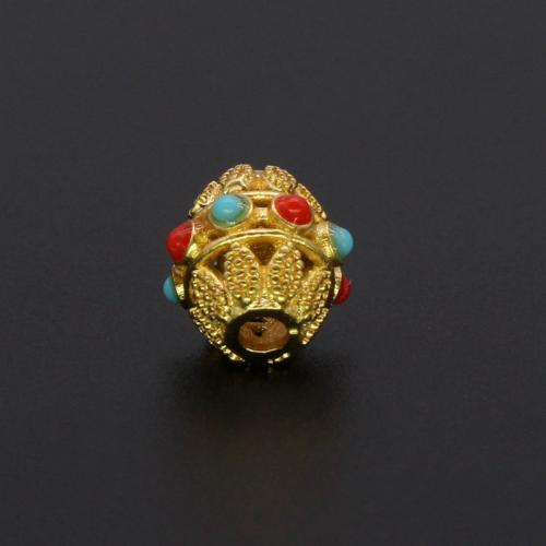 Brass Jewelry Beads, gold color plated, DIY, nickel, lead & cadmium free, 10.41x10.30mm, Hole:Approx 2mm, Sold By PC