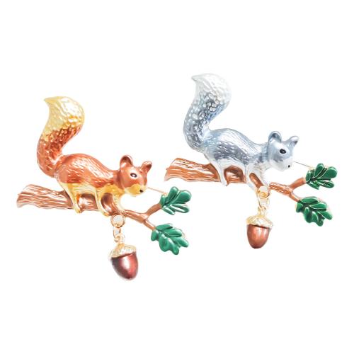 Tibetan Style Brooches, Squirrel, plated, fashion jewelry & enamel, more colors for choice, nickel, lead & cadmium free, 50x44mm, Sold By PC