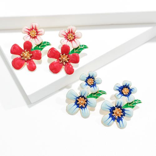 Tibetan Style Brooches, Flower, plated, fashion jewelry & enamel, more colors for choice, nickel, lead & cadmium free, 29x40mm, Sold By PC