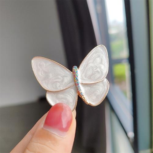 Tibetan Style Brooches, with Pearl Oyster, Butterfly, plated, fashion jewelry & with rhinestone, more colors for choice, nickel, lead & cadmium free, 45x32mm, Sold By PC