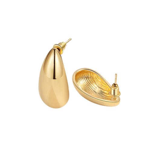 Brass Stud Earring, plated, for woman, more colors for choice, 13x27x6.30mm, Sold By Pair