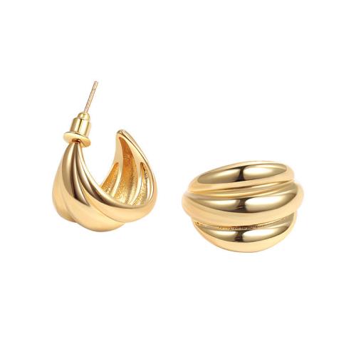 Brass Stud Earring, plated, for woman, more colors for choice, 21x14x15.70mm, Sold By Pair