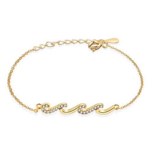 Cúbicos Circonia pulsera Latón Micro pavimenta, metal, con 3cm extender cadena, chapado, micro arcilla de zirconia cúbica & para mujer, más colores para la opción, longitud:aproximado 16 cm, Vendido por UD