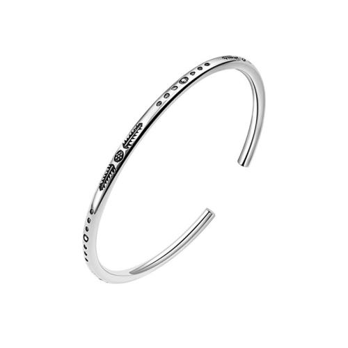 Brass Bracelet & Bangle, plated, for woman, silver color, Sold By PC