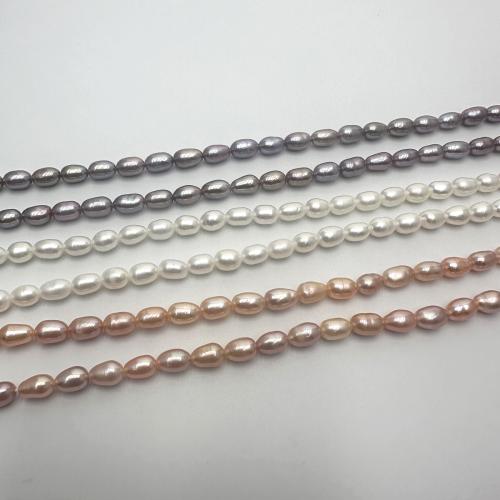 Perlas Arroz Freshwater, Perlas cultivadas de agua dulce, Bricolaje, más colores para la opción, 4-5mm, Vendido para aproximado 37 cm Sarta