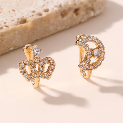 Fashion Personality Body Piercing Jewelry And Accessories, Brass, fashion jewelry & different styles for choice & micro pave cubic zirconia & for woman, more colors for choice, Sold By Pair