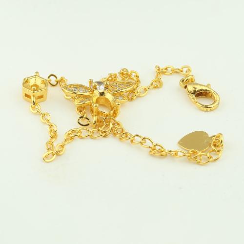 Brass Bracelet Setting, DIY & different styles for choice & micro pave cubic zirconia, Length:Approx 19 cm, Sold By PC