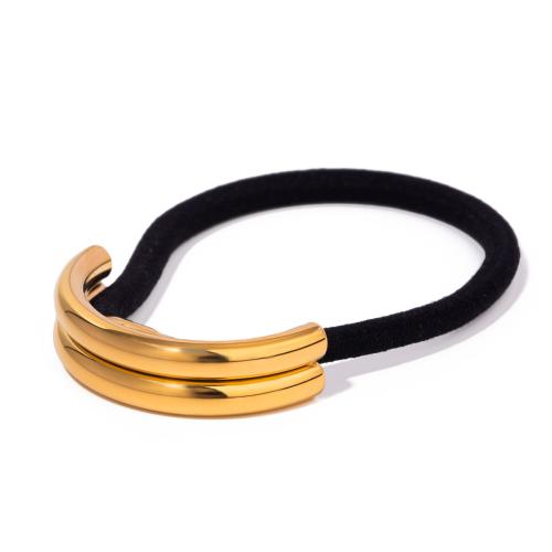 Ponytail Holder 304 Stainless Steel with Rubber Band fashion jewelry & for woman golden Sold By PC