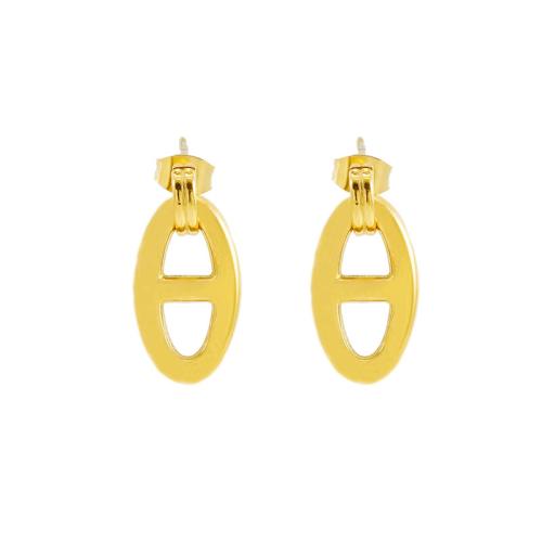 Stainless Steel Drop Earring 304 Stainless Steel 18K gold plated fashion jewelry & for woman golden Sold By Pair