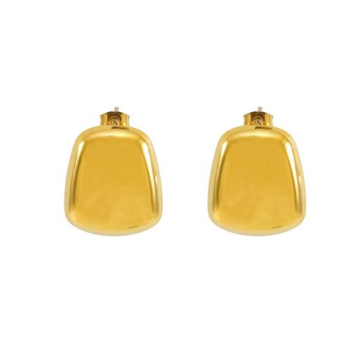 Pendientes de Acero Inoxidable, acero inoxidable 304, 18K chapado en oro, Joyería & para mujer, dorado, 25x22mm, Vendido por Par