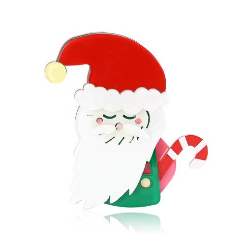 Christmas Brooches Acrylic Santa Claus Christmas Design & Unisex Sold By PC