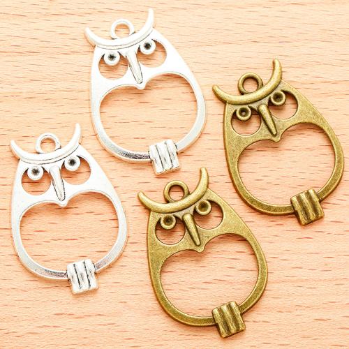 Tibetan Style Animal Pendants, Owl, plated, DIY, more colors for choice, 23x16mm, 100PCs/Bag, Sold By Bag