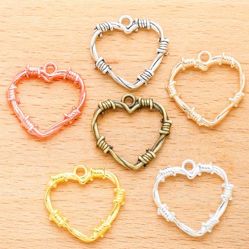 Tibetan Style Heart Pendants, plated, DIY, more colors for choice, 24x24mm, 100PCs/Bag, Sold By Bag