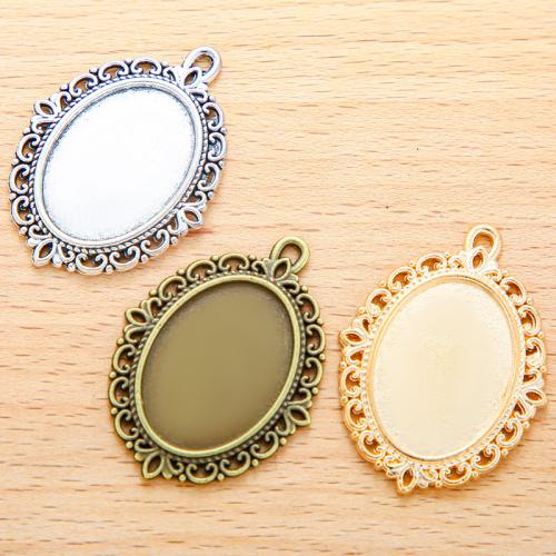 Zinc Alloy Pendant Cabochon Setting plated DIY Sold By Bag