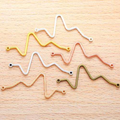 Tibetan Style Connector, Electrocardiographic, plated, DIY & 1/1 loop, more colors for choice, 48x20mm, 100PCs/Bag, Sold By Bag