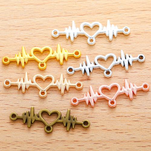 Tibetan Style Connector, Electrocardiographic, plated, DIY & 2/1 loop, more colors for choice, 31x15mm, 100PCs/Bag, Sold By Bag